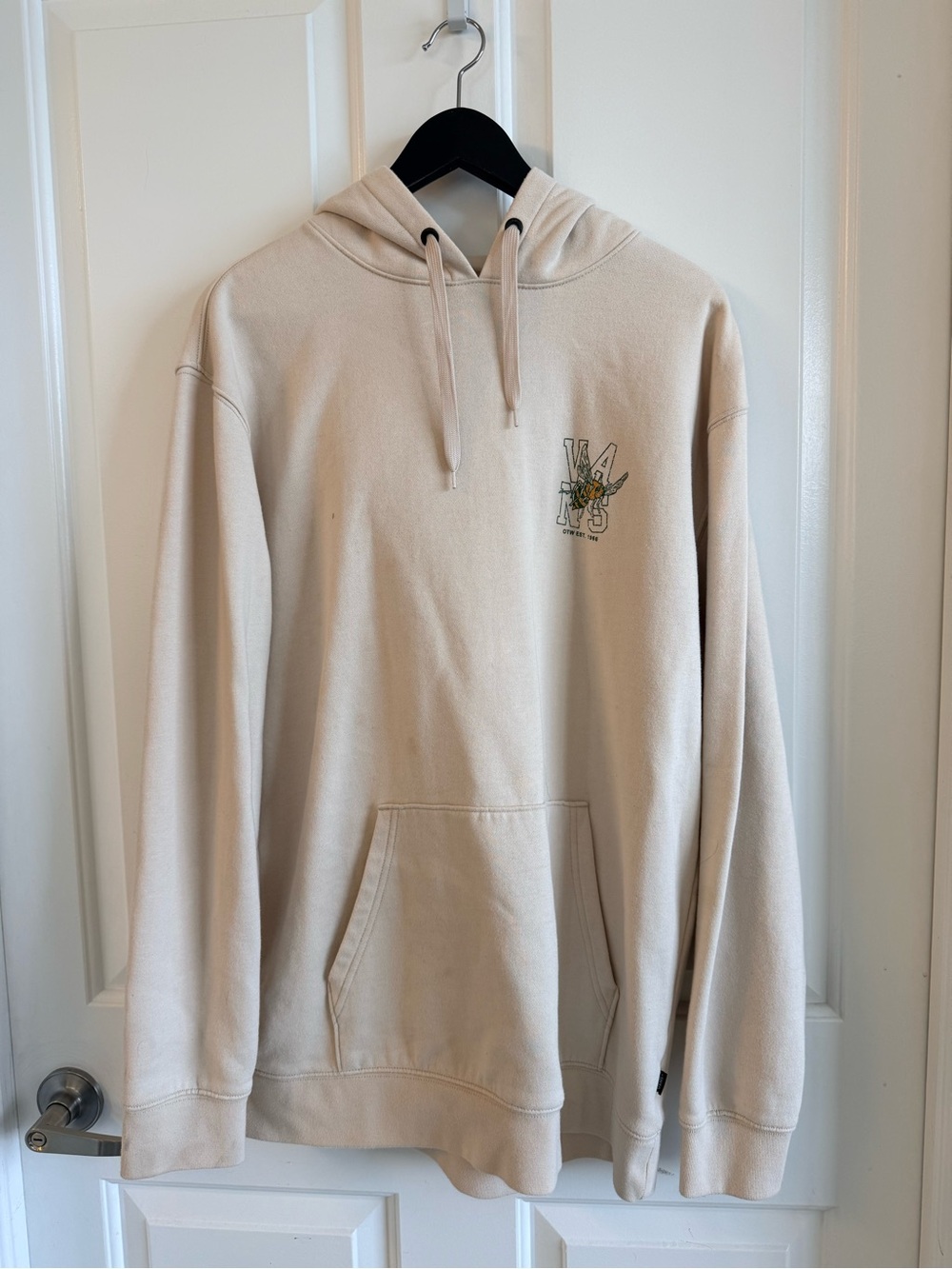 Cream unisex Hoodie Sweatshirt - Casual Pullover